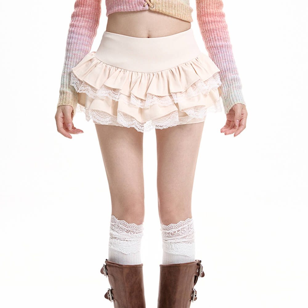 ballerina core ruffled lace skort