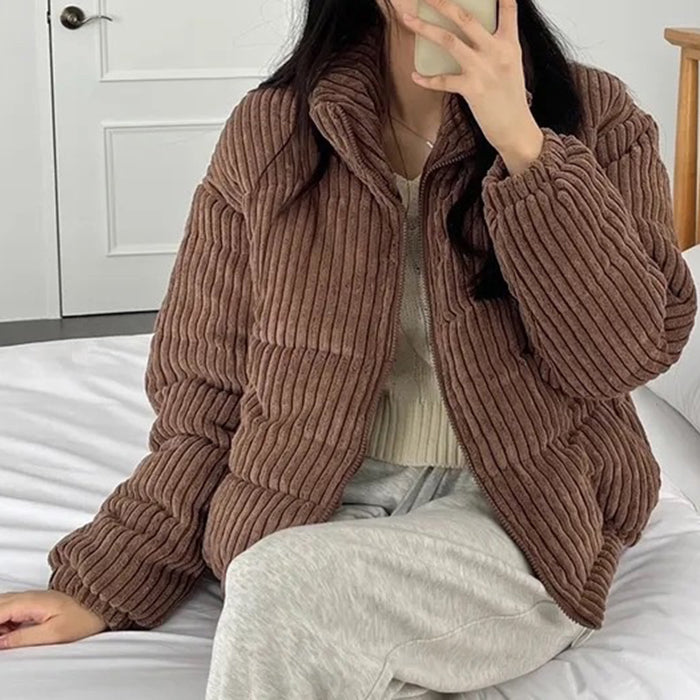 corduroy puffer jacket
