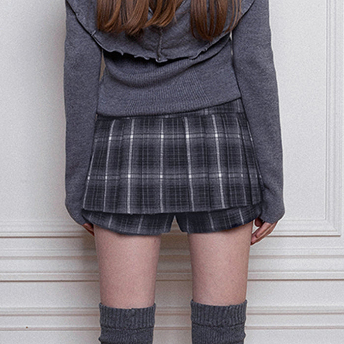 dark academia plaid mini skirt