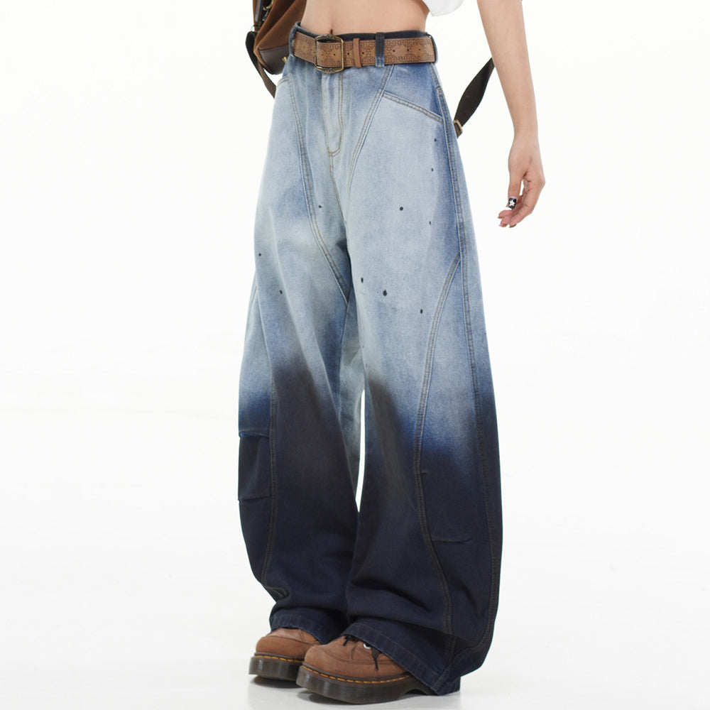 faded gradient baggy jeans