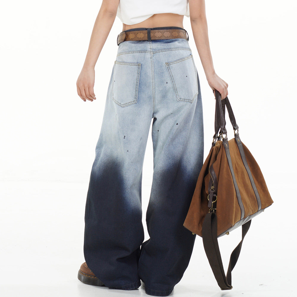 faded gradient baggy jeans