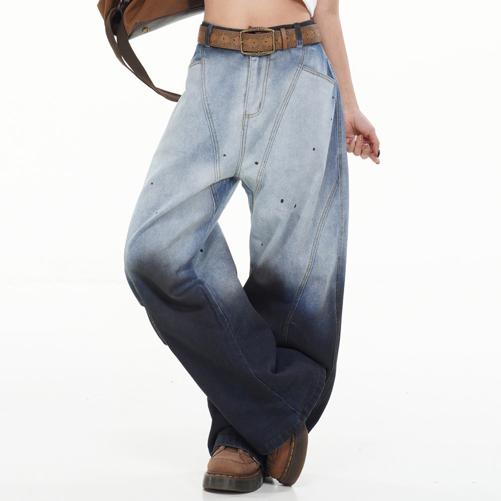 faded gradient baggy jeans