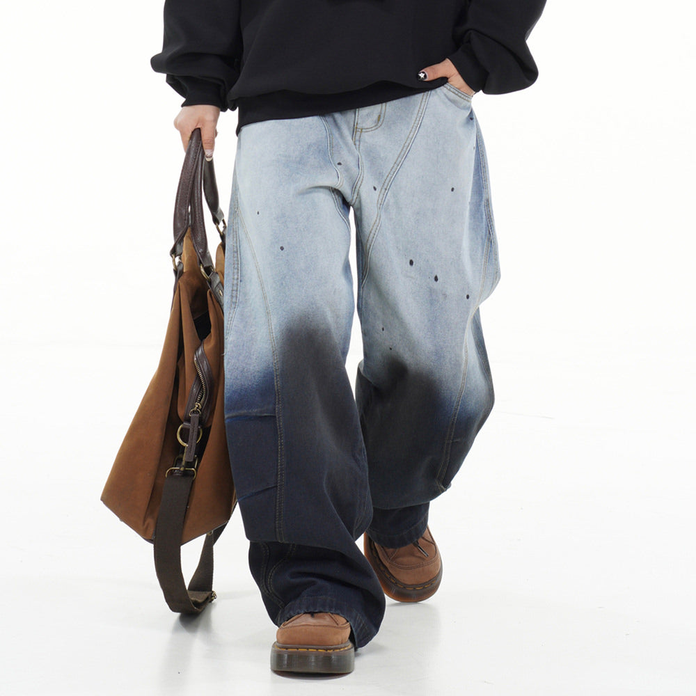 faded gradient baggy jeans