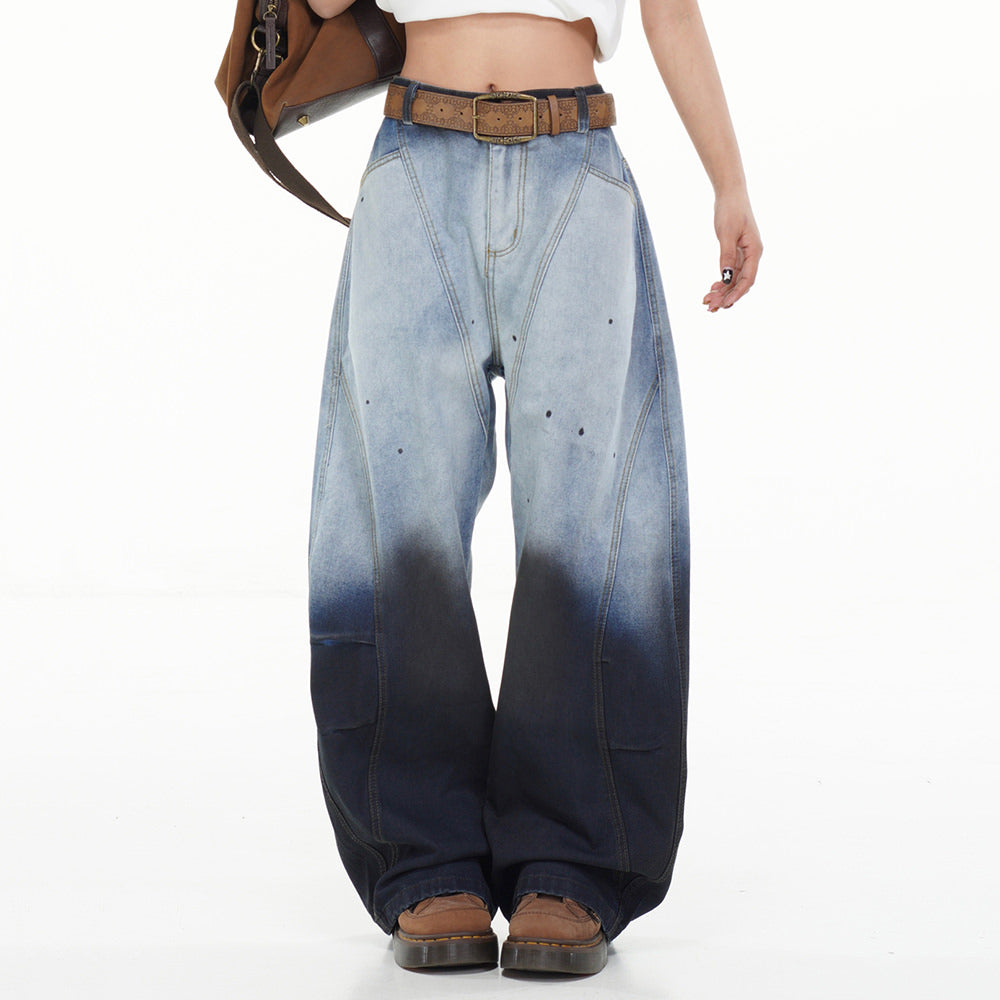 faded gradient baggy jeans