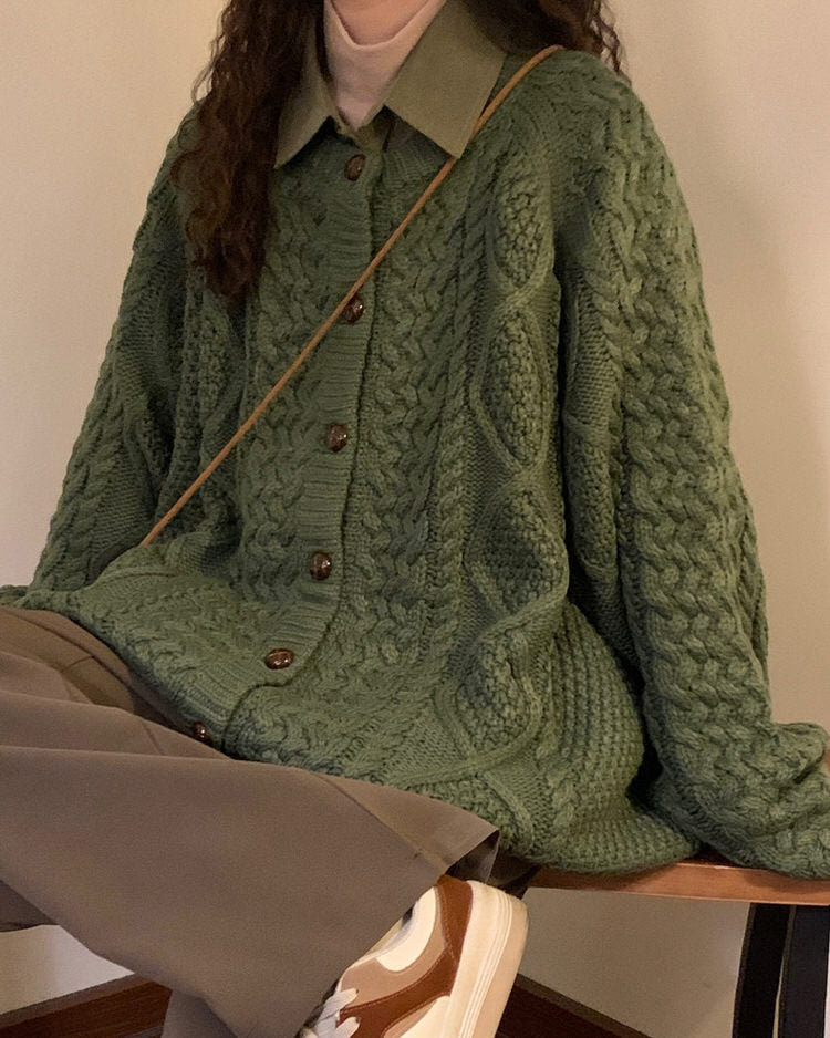 80's grandma collar cardigan