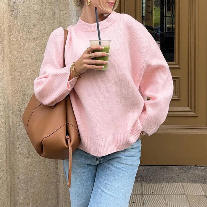 pastel pink oversized sweater