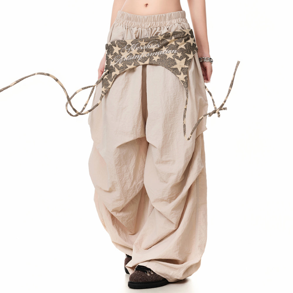 star girl layered baggy pants