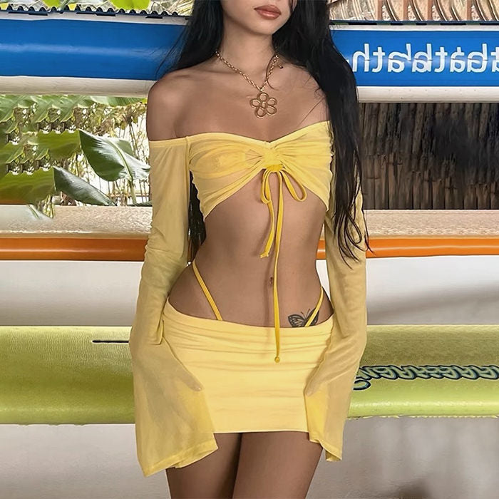 tropical sun top & skirt set